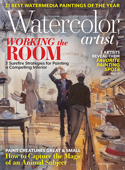 美国《Watercolor Artist》水彩画家杂志PDF电子版【2021年合集4期】